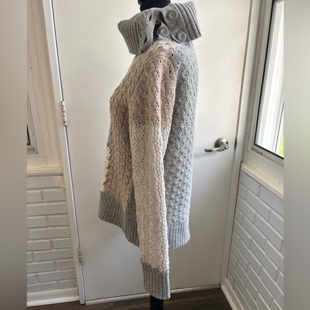 Sundance Patchwork Lambswool Turtleneck Sweater L… - image 4